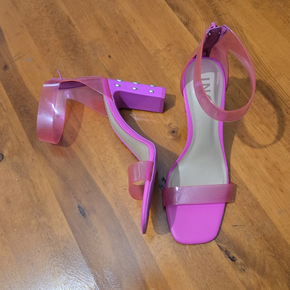 INC International Concepts Makenna Two-Piece Clear Vinyl Dress sandals Size 7.5
